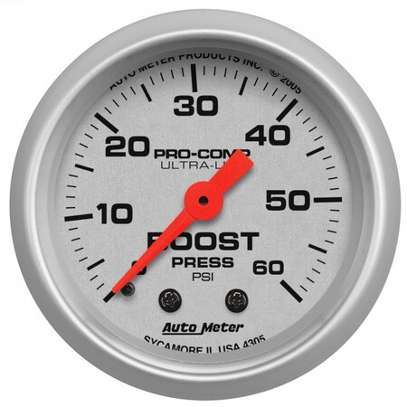 Auto Meter 2IN BOOST, 0-60 PSI, MECH ULTRA-LITE 4305